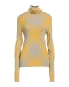 BURBERRY BURBERRY WOMAN TURTLENECK YELLOW SIZE L WOOL, POLYESTER, POLYIMIDE