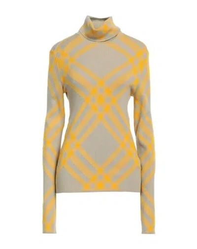 Burberry Woman Turtleneck Yellow Size M Wool, Polyester, Polyimide, Elastane