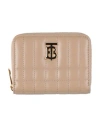 Burberry Woman Wallet Beige Size - Lambskin, Calfskin