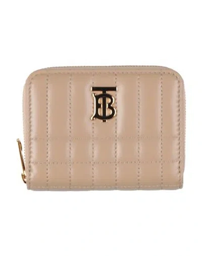 Burberry Woman Wallet Beige Size - Lambskin, Calfskin