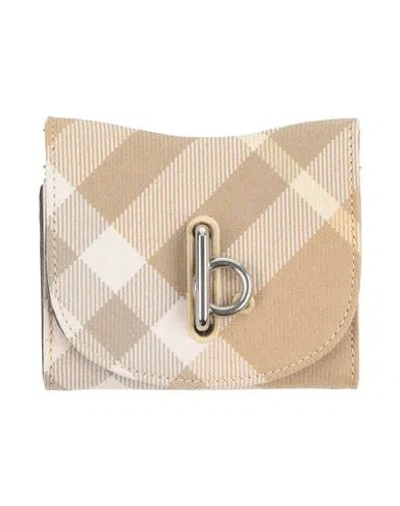 Burberry Woman Wallet Beige Size - Polyester, Wool, Lambskin In Sand