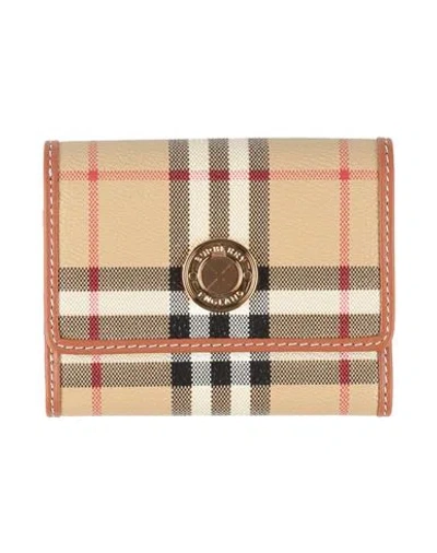 Burberry Woman Wallet Beige Size - Polyurethane, Polyester, Cotton, Acrylic