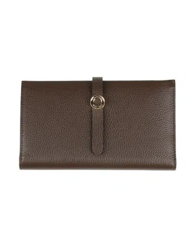 Burberry Woman Wallet Dark Brown Size - Calfskin