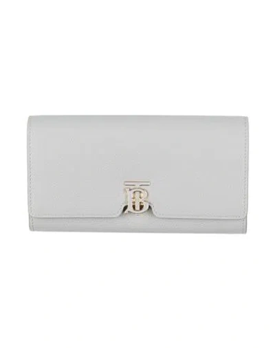 Burberry Woman Wallet Grey Size - Leather In Gray
