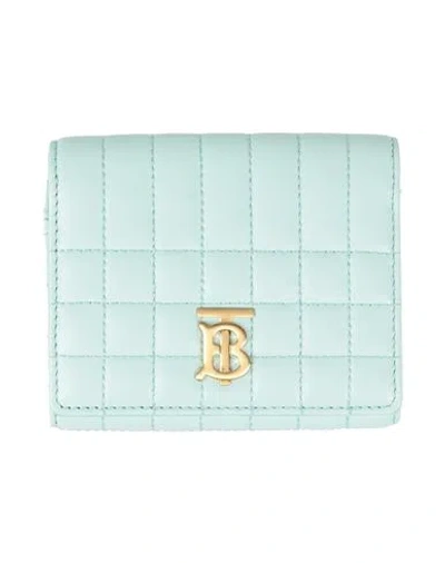 Burberry Woman Wallet Sky Blue Size - Lambskin