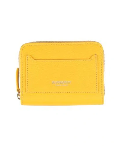 Burberry Woman Wallet Yellow Size - Calfskin