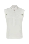 Burberry High Neck Cotton Vest In White