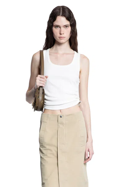 Burberry Woman White T-shirts & Tank Tops In Beige