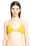 Burberry Womens Crinkled-nylon-bikini-top In Yellow