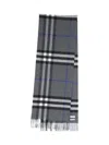 Burberry Marlborugh Grey Wool Scarf In Gray