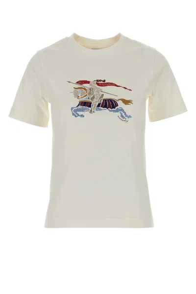 Burberry Embroidered Horse Graphic T-shirt In White