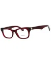 Burberry Ladies Red Rectangular Eyeglass Frames 0be2422 In Red