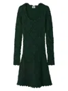 Burberry Aran Wool Blend Dress In Green