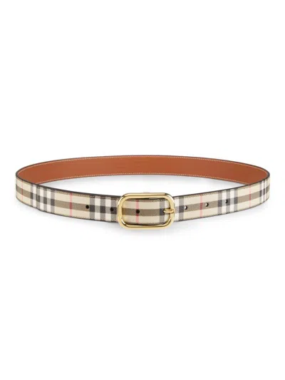 Burberry Women's Archive Check Belt In White