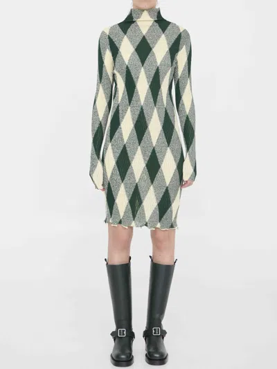 BURBERRY BURBERRY WOMEN ARGYLE MOTIF DRESS