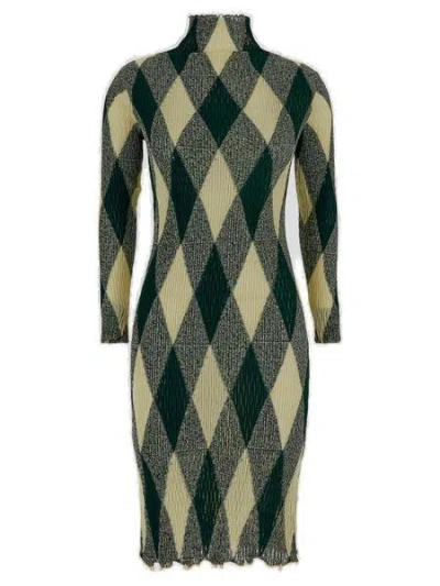 BURBERRY WOMEN'S ARGYLE MOTIF DRESS