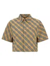 Burberry Vintage Check Cropped Shirt In Brown