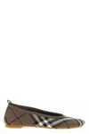 Burberry Knit Baby Nylon Blend Ballerinas With Knitted Traditional Check