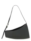 Burberry Large Curved Shoulder Bag With Textured Finish In Black