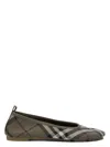 Burberry Knit Baby Nylon Blend Ballerinas With Knitted Traditional Check In Beige