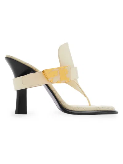 Burberry Women's Light Leather Bay Sandals In Wool