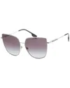 Burberry Alexis Grey Gradient Cat Eye Ladies Sunglasses Be3143 10058g 61 In Silver
