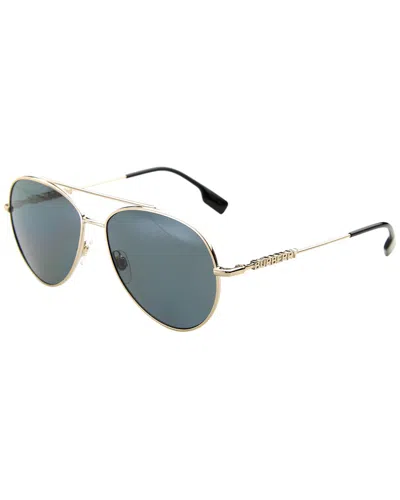 Burberry Unisex Be3147 58mm Polarized Sunglasses In Gold