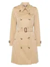 Burberry Belted Double-breasted Trench Coat With Epaulettes And Storm Flap In Neutral