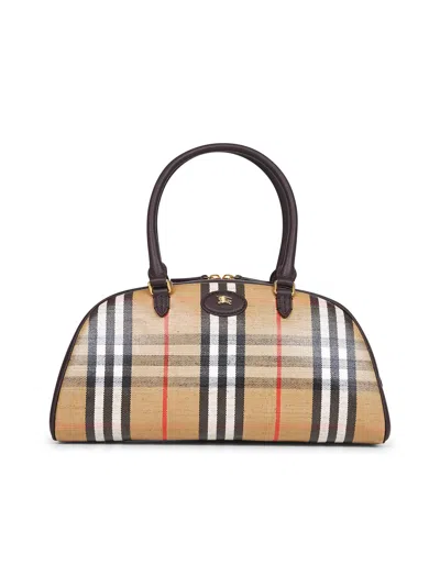 Burberry Women Beige Highlands Bowling Bag
