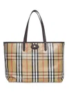 Burberry Womens Highlands Medium Cotton-blend Tote Bag Sand In Multi