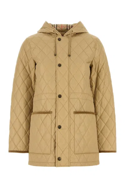 BURBERRY BURBERRY WOMEN BEIGE NYLON JACKET
