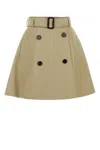 Burberry Women Beige Twill Skirt In Brown