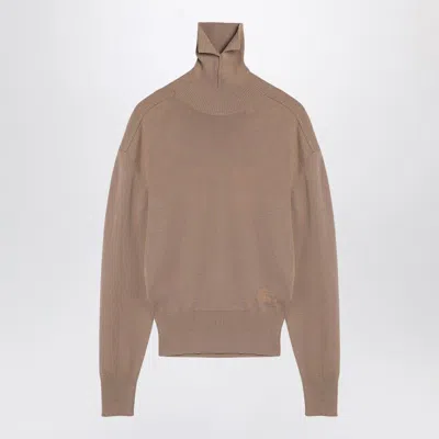 BURBERRY WOMEN'S BEIGE WOOL TURTLENECK SWEATER