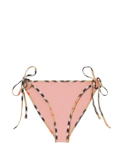 Burberry Women Bikini Bottoms With Checked Edges In Multi