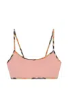 Burberry Women Bikini Top With Checked Edges In Pink