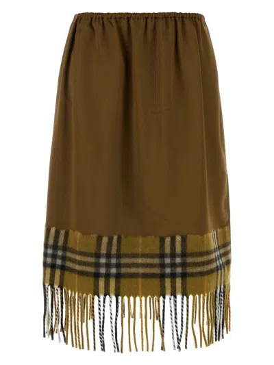 BURBERRY WOMEN'S BISCUIT SATIN SKIRT
