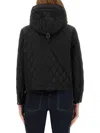 Burberry Quilted Nylon Cropped Jacket In Black