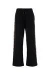 Burberry Jodie Checked Cotton-jersey Straight-leg Track Pants In Black