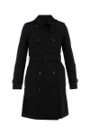 Burberry Double-breasted Trench Coat With Tailored Silhouette In Black