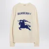 Burberry Crew Neck Graphic Design Long Sleeves Top In Neutral