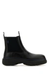 Burberry Leather Creeper Low Chelsea Boots In Black