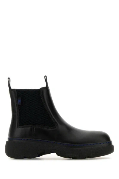 BURBERRY BURBERRY WOMEN BLACK LEATHER ANKLE BOOTS
