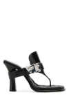 Burberry Prorsum Woman Thong Sandal Black Size 8 Leather In Black
