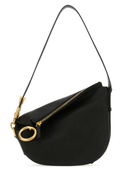 Burberry Women Black Leather Knight Small Shoulder Bag