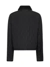 Burberry Women Black Quilted Nylon Cropped Jacket In Black