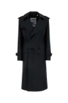 Burberry Blend Silk Trench Coat Women In Black