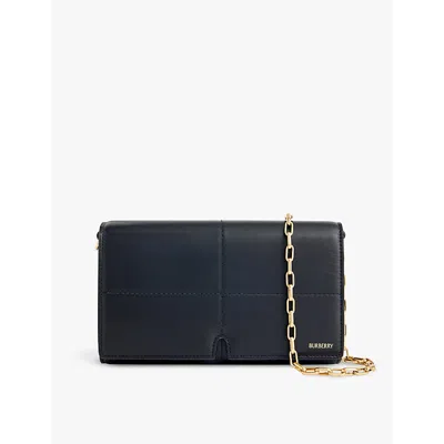 Burberry Womens Black Snip Leather Wallet On Chain