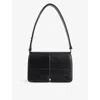 Burberry Womens Black Snip Logo-embellished Leather Shoulder Bag In Black