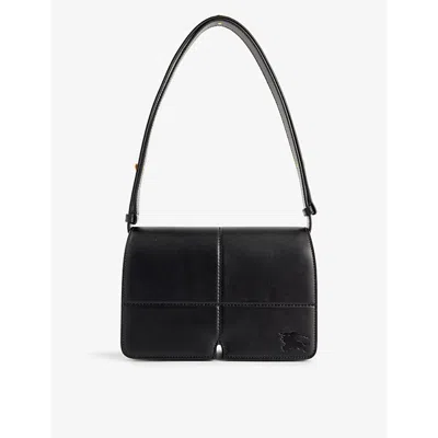 Burberry Womens Black Snip Logo-embellished Leather Shoulder Bag