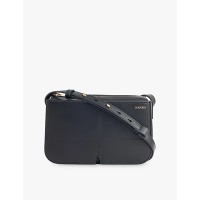 Burberry Womens Black Snip Topstitched Leather Cross-body Bag